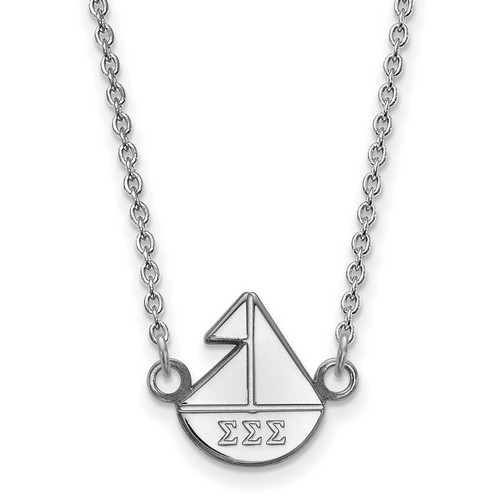 Tri Sigma Sorority XS Pendant Necklace in Sterling Silver 2.67 gr