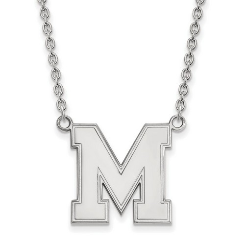University of Memphis Tigers Large Pendant Necklace in Sterling Silver 6.56 gr