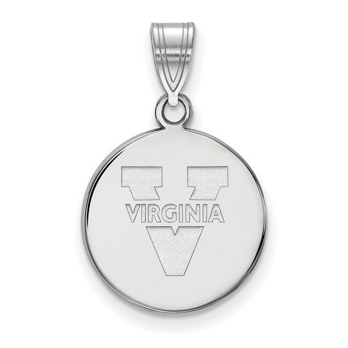 University of Virginia Cavaliers Medium Disc Pendant in Sterling Silver