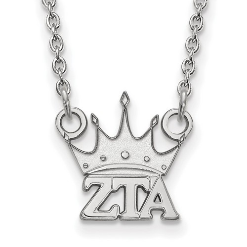 Zeta Tau Alpha Sorority XS Pendant Necklace in Sterling Silver 2.67 gr