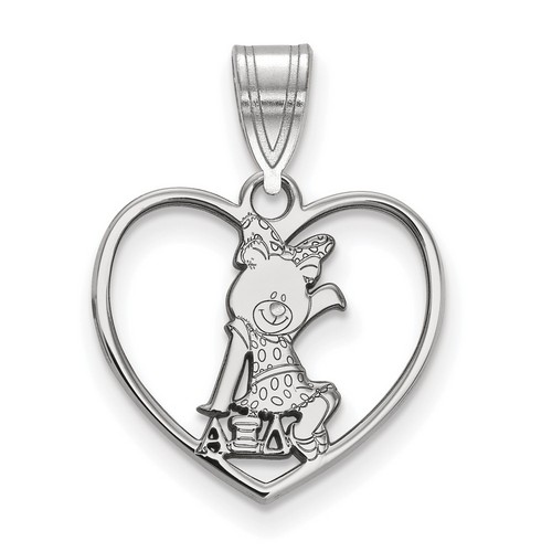 Alpha Xi Delta Sorority Heart Pendant in Sterling Silver 1.24 gr