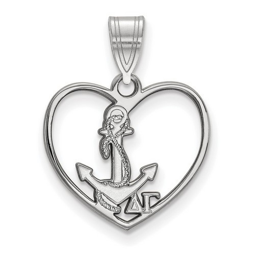 Delta Gamma Sorority Heart Pendant in Sterling Silver 1.23 gr