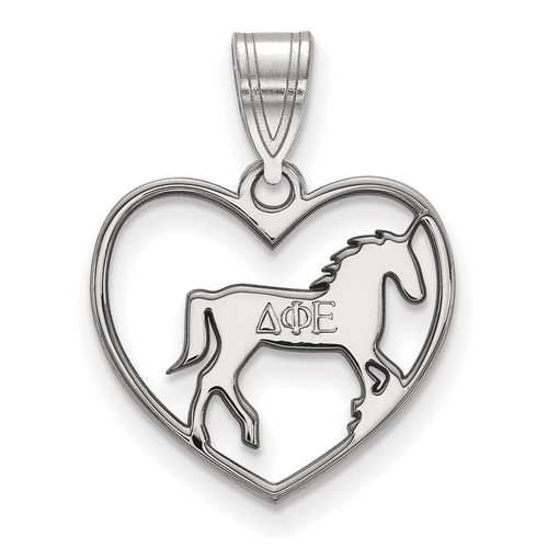 Delta Phi Epsilon Sorority Heart Pendant in Sterling Silver 1.23 gr