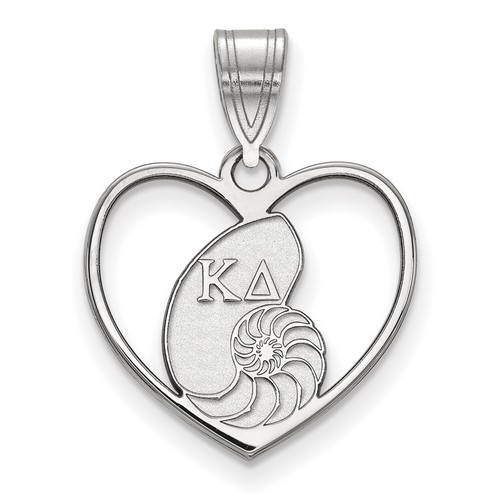 Kappa Delta Sorority Heart Pendant in Sterling Silver 1.44 gr