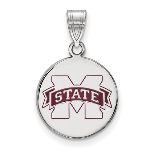 Mississippi State University Bulldogs Sterling Silver Medium Disc Pendant 1.56gr