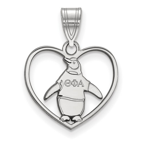 Theta Phi Alpha Sorority Heart Pendant in Sterling Silver 1.23 gr
