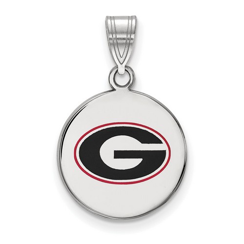University of Georgia Bulldogs Medium Disc Pendant in Sterling Silver 2.29 gr