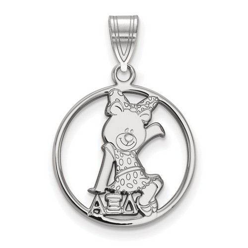 Alpha Xi Delta Sorority Small Circle Pendant in Sterling Silver 2.00 gr