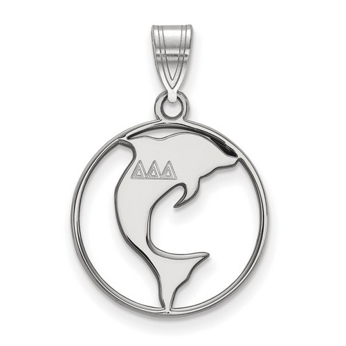 Tri Delta Sorority Small Circle Pendant in Sterling Silver 1.68 gr