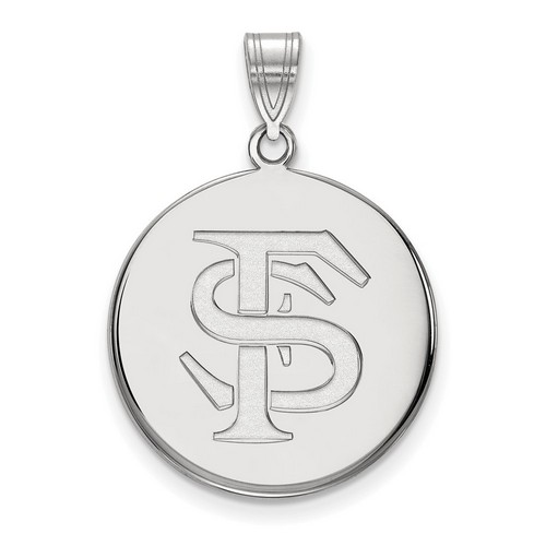 Florida State University Seminoles Large Disc Pendant in Sterling Silver 4.31 gr