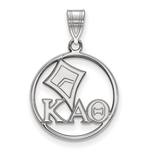 Kappa Alpha Theta Sorority Small Circle Pendant in Sterling Silver 1.89 gr