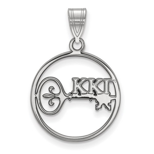 Kappa Kappa Gamma Sorority Small Circle Pendant in Sterling Silver 1.65 gr