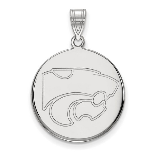 Kansas State University Wildcats Large Disc Pendant in Sterling Silver 4.50 gr