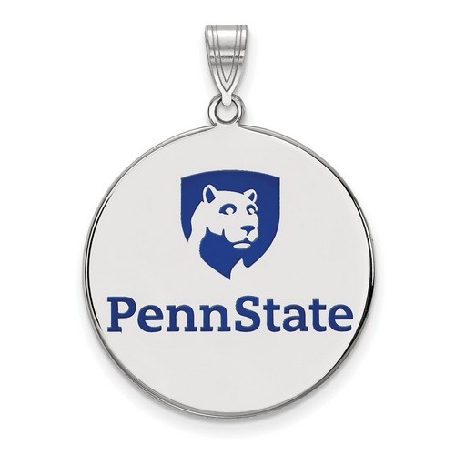 Penn State University Nittany Lions XL Disc Pendant in Sterling Silver 5.81 gr