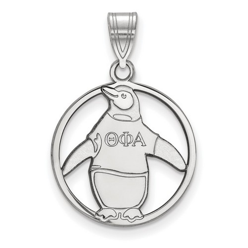 Theta Phi Alpha Sorority Small Circle Pendant in Sterling Silver 1.65 gr