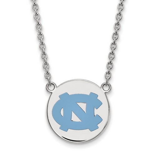 University of North Carolina Tar Heels Sterling Silver Disc Pendant Necklace