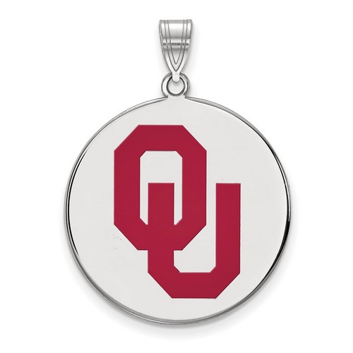 University of Oklahoma Sooners XL Disc Pendant in Sterling Silver 5.43 gr