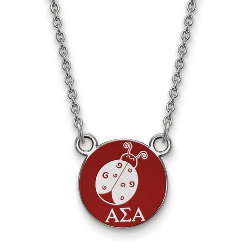 Alpha Sigma Alpha Sorority XS Pendant Necklace in Sterling Silver 3.10 gr