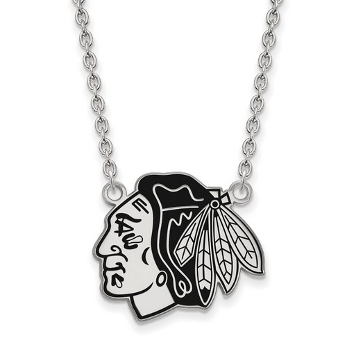 Chicago Blackhawks Large Pendant Necklace in Sterling Silver 6.59 gr