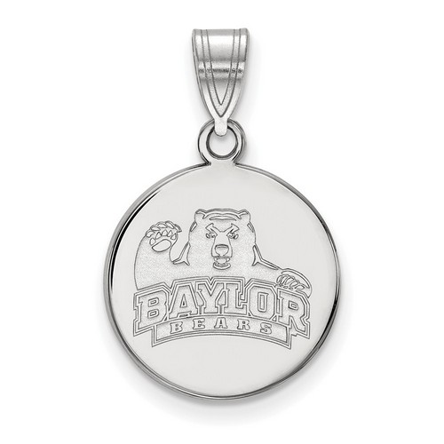 Baylor University Bears Medium Disc Pendant in Sterling Silver 2.25 gr