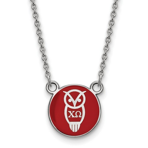 Chi Omega Sorority XS Pendant Necklace in Sterling Silver 3.27 gr