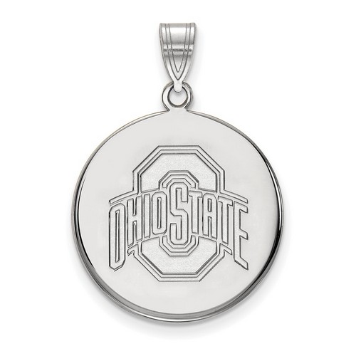 Ohio State University Buckeyes Large Disc Pendant in Sterling Silver 4.23 gr