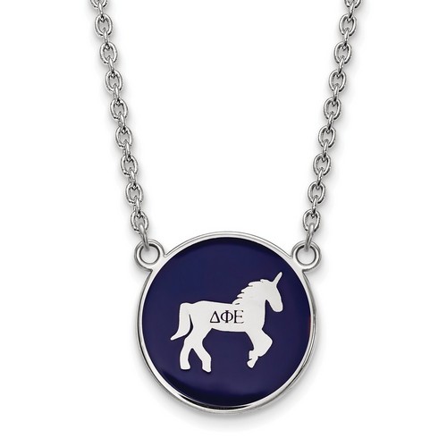 Delta Phi Epsilon Sorority Small Pendant Necklace in Sterling Silver 5.99 gr