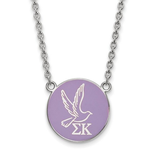 Sigma Kappa Sorority Small Pendant Necklace in Sterling Silver 5.89 gr