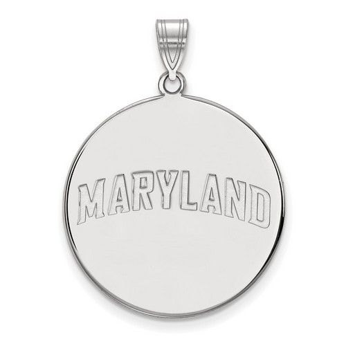 University of Maryland Terrapins XL Disc Pendant in Sterling Silver 5.81 gr