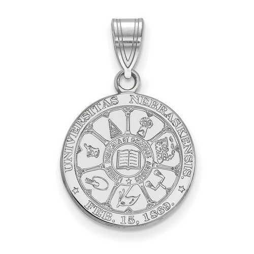University of Nebraska Cornhuskers Medium Crest Sterling Silver Pendant 2.36 gr