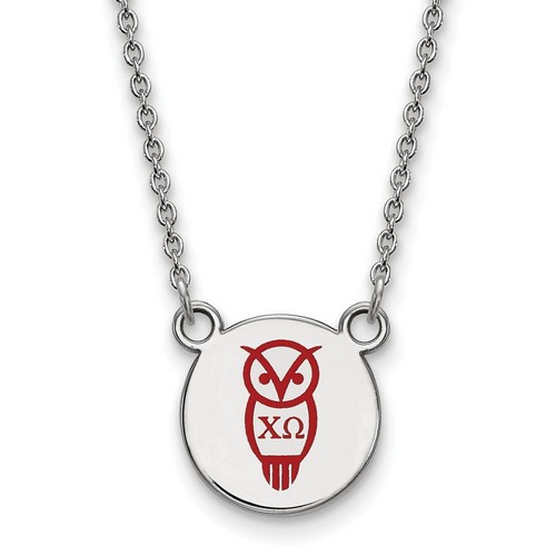 Chi Omega Sorority XS Pendant Necklace in Sterling Silver 3.47 gr