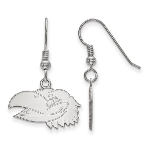 University of Kansas Jayhawks Small Dangle Earrings in Sterling Silver 3.07 gr