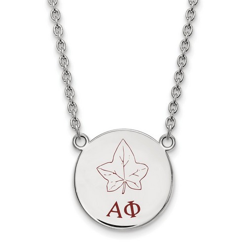 Alpha Phi Sorority Small Pendant Necklace in Sterling Silver 6.53 gr