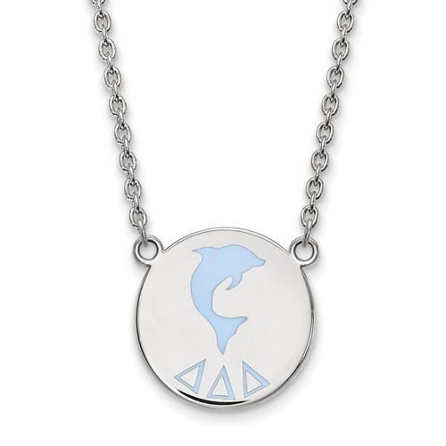 Tri Delta Sorority Small Pendant Necklace in Sterling Silver 6.53 gr