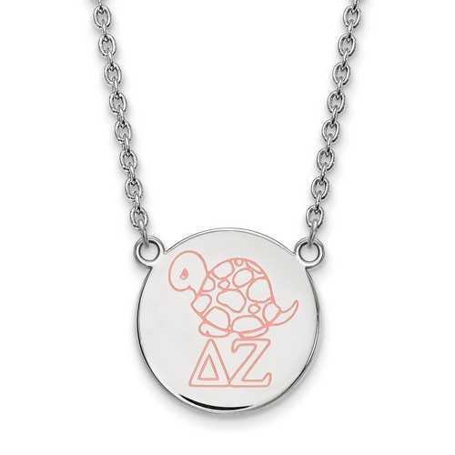 Delta Zeta Sorority Small Pendant Necklace in Sterling Silver 6.53 gr