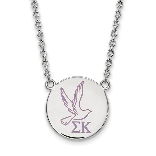 Sigma Kappa Sorority Small Pendant Necklace in Sterling Silver 6.53 gr