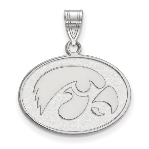 University of Iowa Hawkeyes Medium Pendant in Sterling Silver 2.74 gr