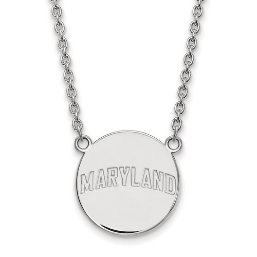 University of Maryland Terrapins Large Disc Pendant in Sterling Silver 6.55 gr