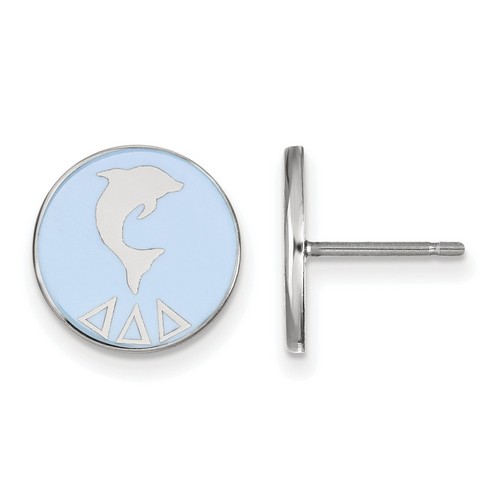 Tri Delta Sorority Enameled Post Earrings in Sterling Silver
