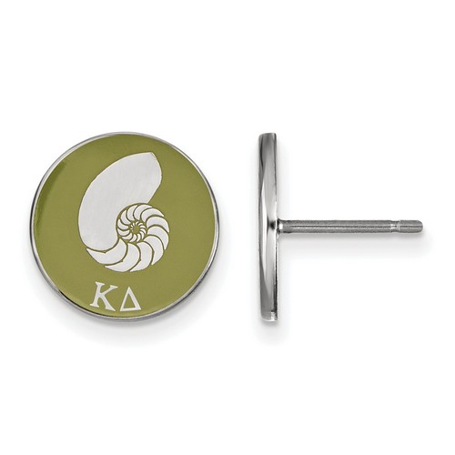 Kappa Delta Sorority Enameled Sterling Silver Post Earrings 1.56 gr