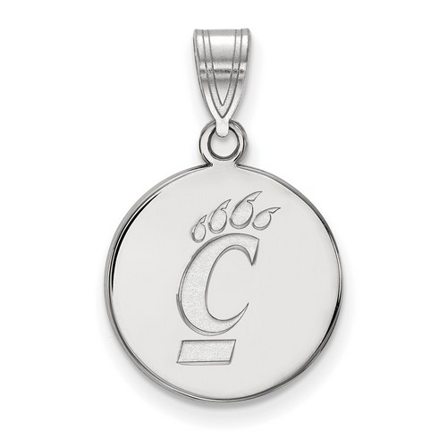 University of Cincinnati Bearcats Medium Pendant in Sterling Silver 2.39 gr