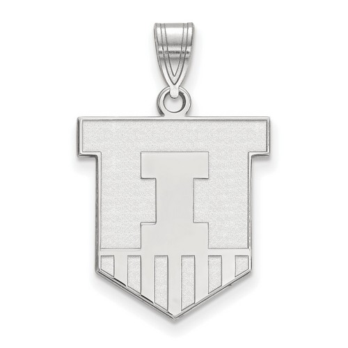 University of Illinois Fighting Illini Large Pendant in Sterling Silver 2.43 gr