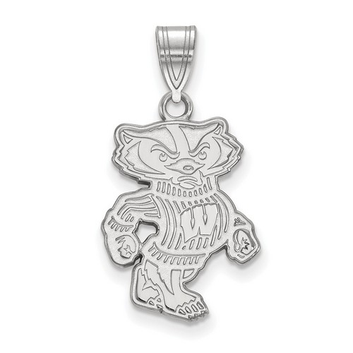 University of Wisconsin Badgers Large Pendant in Sterling Silver 1.78 gr