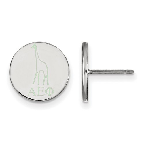 Alpha Epsilon Phi Sorority Enameled Post Earrings in Sterling Silver 2.09 gr