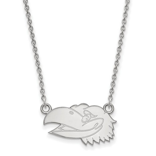 University of Kansas Jayhawks Small Pendant Necklace in Sterling Silver 3.85 gr
