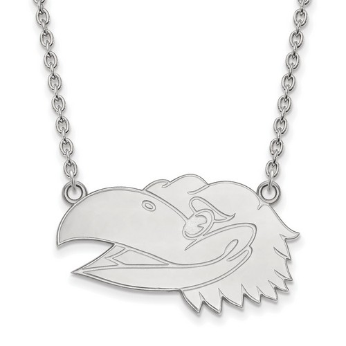 University of Kansas Jayhawks Large Pendant Necklace in Sterling Silver 7.95 gr