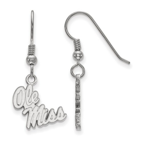 University of Mississippi Rebels Small Sterling Silver Dangle Earrings 1.59 gr