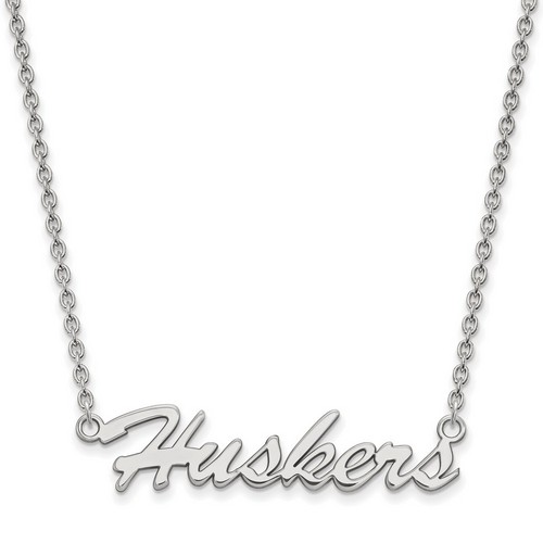 University of Nebraska Cornhuskers Medium Sterling Silver Pendant Necklace