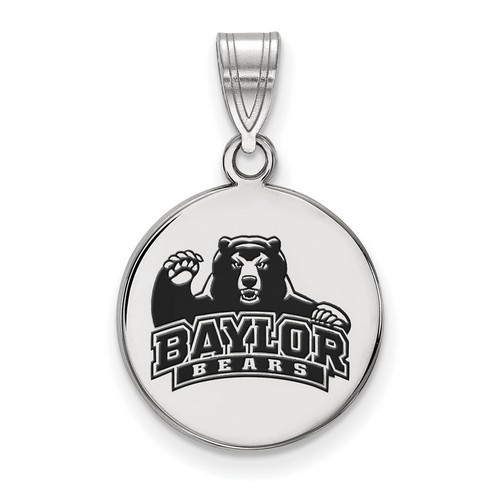 Baylor University Bears Medium Disc Pendant in Sterling Silver 2.22 gr
