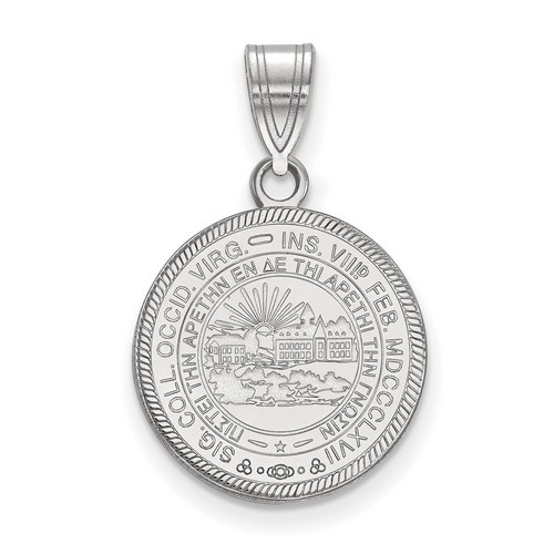 West Virginia University Mountaineers Medium Crest Pendant in Sterling Silver